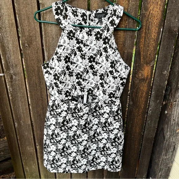 white christmas dresses Blue Floral Cut Out Midi Dress – Sancho's main image 1